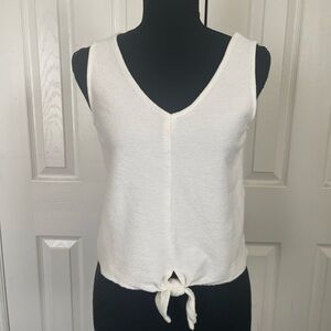Madewell Women's Textured Tie Front Tank Top Sleeveless White Size Small
